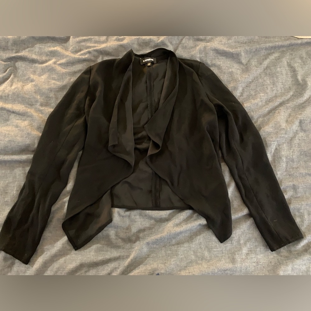 Black open front blazer